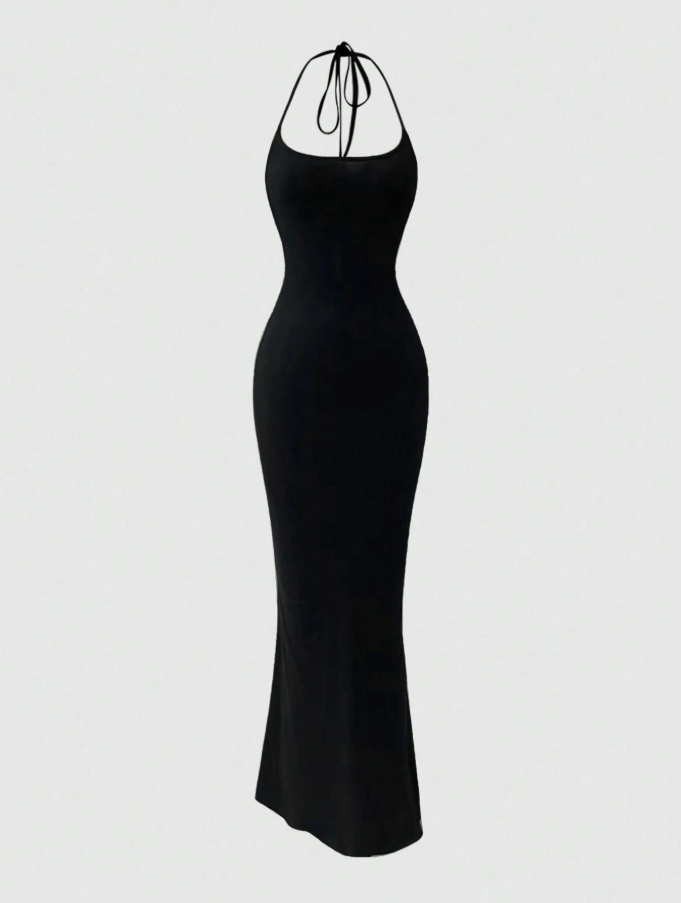 Women’s Siren Silhouette Halter Neck Mermaid Maxi Dress