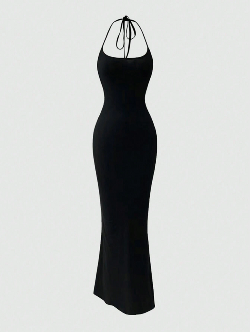 Women’s Siren Silhouette Halter Neck Mermaid Maxi Dress
