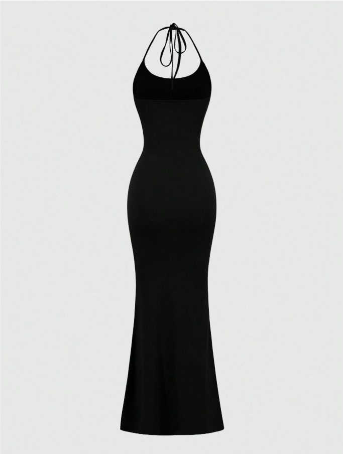 Women’s Siren Silhouette Halter Neck Mermaid Maxi Dress