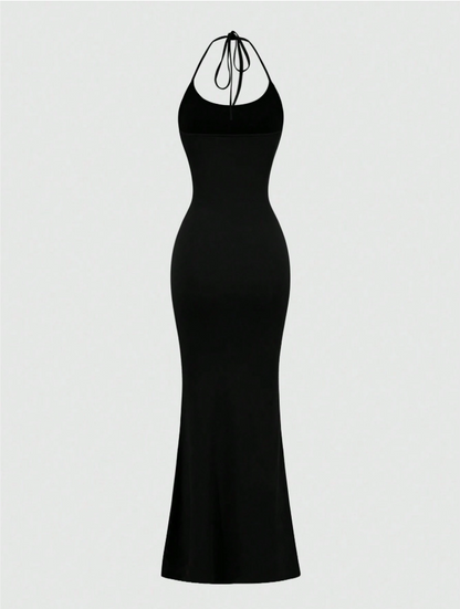 Women’s Siren Silhouette Halter Neck Mermaid Maxi Dress